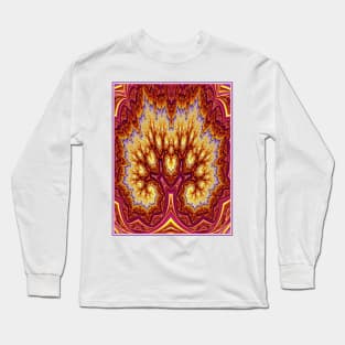 Red Fractal Tree Long Sleeve T-Shirt